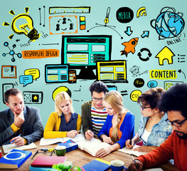 Wall Mural - Responsive Design Responsive Quality Content Share Concept