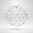 © antartstock - Wireframe polygonal element. 3D sphere with lines and dots