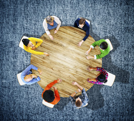 Poster - Business Casual Teamwork Discussion Meeting Planning Concept