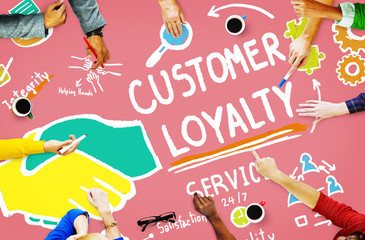 Wall Mural - Customer Loyalty Satisfaction Support Strategy Service Concept