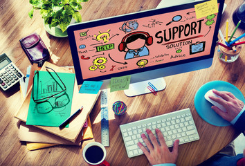 Poster - Support Solution Advice Help Quality Care Team Concept