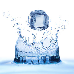 Wall Mural - Water Splash From Ice Cubes