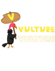 Wall Mural - animal alphabet v with vulture