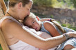 © Marc Romanelli/Blend Images - Mother and daughter relaxing outdoors