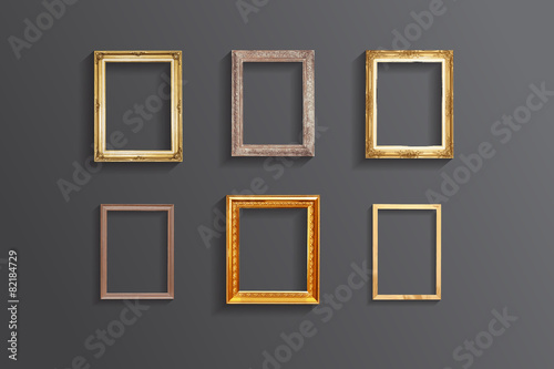 Fotografia Set of vintage classic picture wood frame,EPS vector