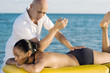 © Visual Ideas/Nora Pelaez/Blend Images - Hispanic woman receiving massage