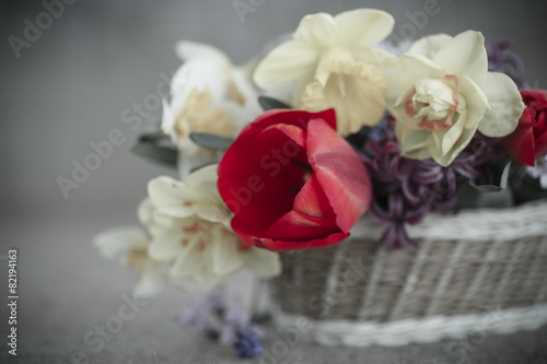 Naklejka nad blat kuchenny beautiful bouquet of spring flowers,