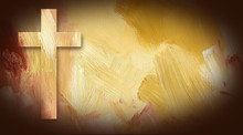 Calvary Cross Graphic On Painted Texture Background