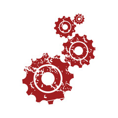 Poster - Red grunge mechanism logo