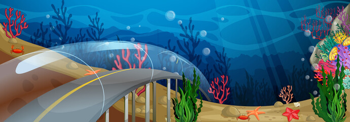 Wall Mural - Road underwater