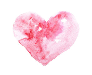 Wall Mural - watercolor aquarelle hand drawn colorful red heart art color