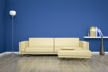 Wall Mural - blue room with a sofa