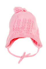 Children's winter hat isolated on a white background.