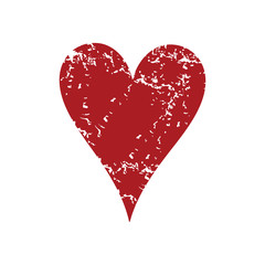 Poster - Red grunge heart card logo