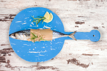 Canvas Print - Fresh mackerel fish.