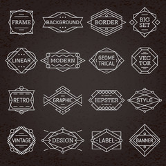 Canvas Print - hipster modern linear frames labels
