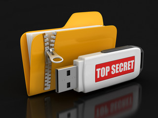 Poster - Folder with zipper and USB flash Top Secret