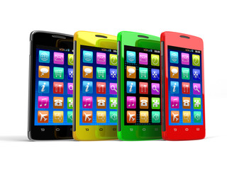 Poster - Touchscreen smartphones (clipping path included)