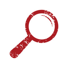 Wall Mural - Red grunge magnifying glass logo