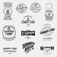 summer camp badges logos and labels for any use