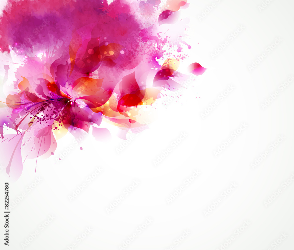 Abstract background with flower and design elements - obrazy, fototapety, plakaty 