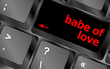 Poster - babe of love on key or keyboard dating concept vector