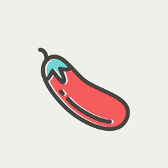 Wall Mural - Eggplant fruit thin line icon