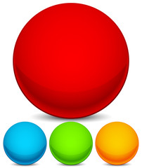Poster - Colorful sphere elements / icons. Bright red, blue, green and ye