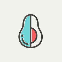 Poster - Avocado thin line icon