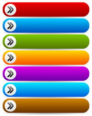 Poster - Colorful rounded rectangle buttons with arrows and blank space
