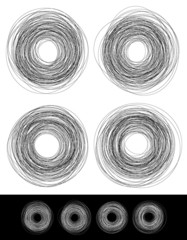 Poster - Shapes of random lines following circle paths, abstract cicular
