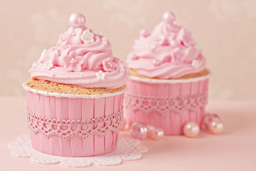 Wall Mural - Pink cupcakes