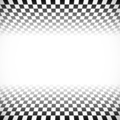 Poster - 3d Fading checkered planes with perspective. Fade effect with op