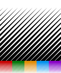 Aufkleber - Abstract background, lines pattern. Set of 6 monochrome versions