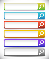 Aufkleber - Search bars, buttons with magnifier glass symbols