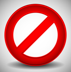 Poster - Red prohibition, restriction - No entry sign. Vector Illustratio