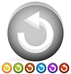 Leinwandbilder - Arrow following a circle path, rotating circular arrow leftwards