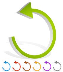 Leinwandbilder - Arrow following a circle path, rotating circular arrow leftwards