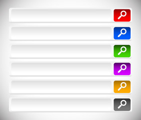 Aufkleber - Search bars, buttons with magnifier glass symbols