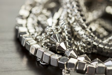 Pile Of Assorted Silver Chains 
