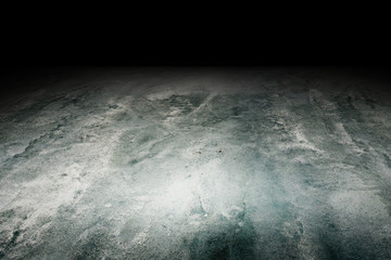 Wall Mural - Perspective grunge concrete floor fade to black background, Temp