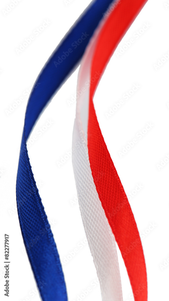 bright silk ribbons isolated on white