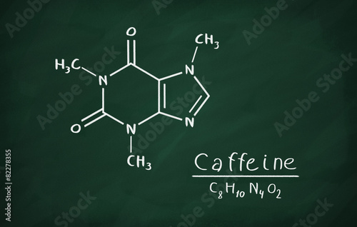 Fotografie, Obraz Chemical formula of Caffeine on a blackboard