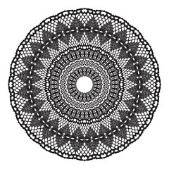 Wall Mural - Black crochet doily.