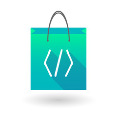 Poster - Shopping bag icon with a code sign