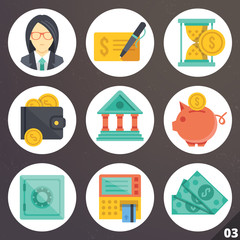 Poster - Colorful vector icons for web and mobile applications. Set 3