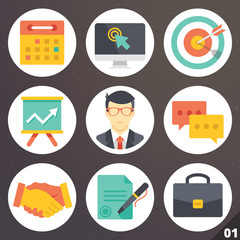 Poster - Colorful vector icons for web and mobile applications. Set 1