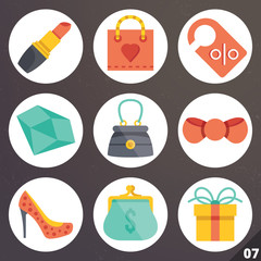 Poster - colorful vector icons for web and mobile applications. set 7