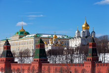 Moscow Kremlin  In The Sunny Spring Afternoon
