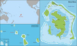 Fototapeta Mapy - Bora bora map
